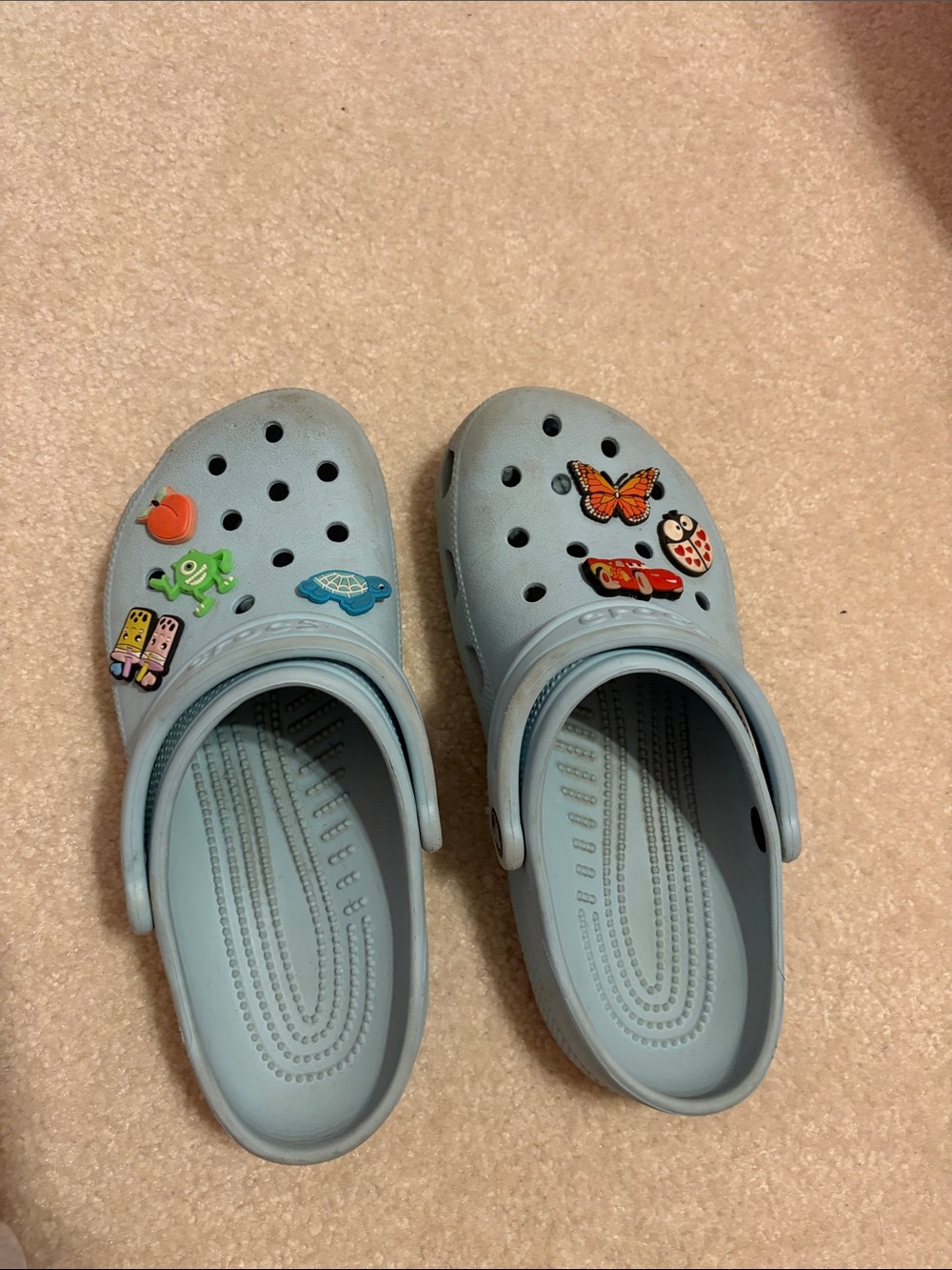 CROCS Light Blue Clog Sandals with Gibbets